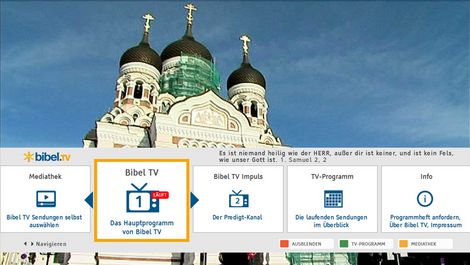 Screenshot Bibel TV HbbTV Startleiste